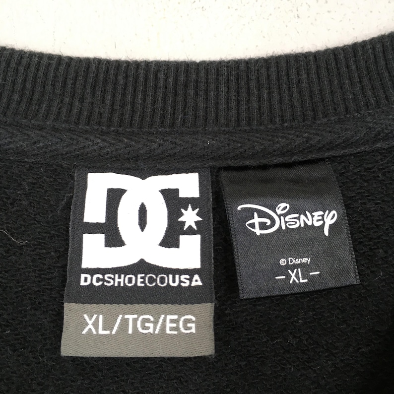 Vintage DC Shoe USA svart tröja XLarge DC Shoe x Mickey Mouse Skateboard-logotyp tröja DC Shoe Skateboarding Streetwear Crewneck storlek XL bild 5