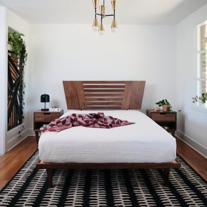 Travis Modern Platform Bed and Headboard