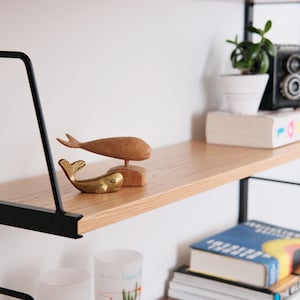 Modern Wall Mounted Bookshelf White Oak