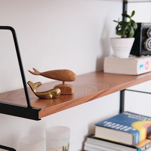 Modern Wall Mounted Bookshelf Mahogany