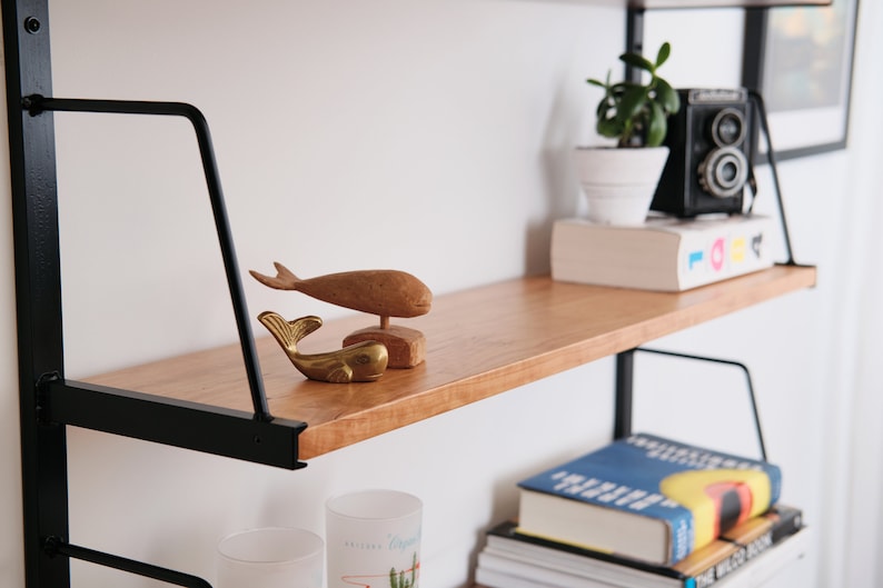 Modern Wall Mounted Bookshelf Cherry