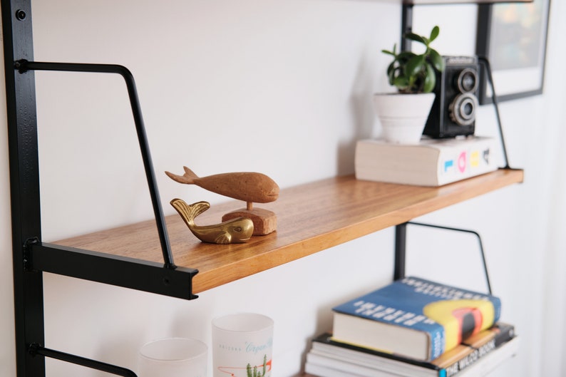 Modern Wall Mounted Bookshelf Teak