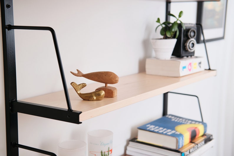 Modern Wall Mounted Bookshelf Maple