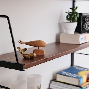 Modern Wall Mounted Bookshelf Walnut