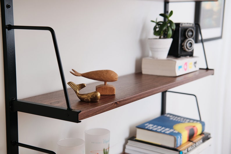 Modern Wall Mounted Bookshelf Walnut