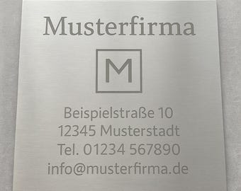 Company logo individual stainless steel 20 x 20 cm