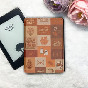 Vintage Patchwork Kindle Paperwhite Case,Detachable Clear Back Cover,Double-Sided Strong Magnetic E-Reader Case for Kindle&Kobo,Bookish Gift