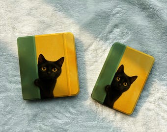 Funda para Kindle con diseño de gato adorable, cubierta magnética desmontable y parte trasera transparente, funda para Kobo Clara Libra, regalo original para amantes de los libros electrónicos.