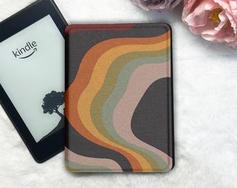 Capa retrô com laços ondulados para Kindle, capa minimalista e feminina para e-reader, capa para Kobo Clara/Libra, capa para Kindle Paperwhite, ideia de presente para amantes de livros