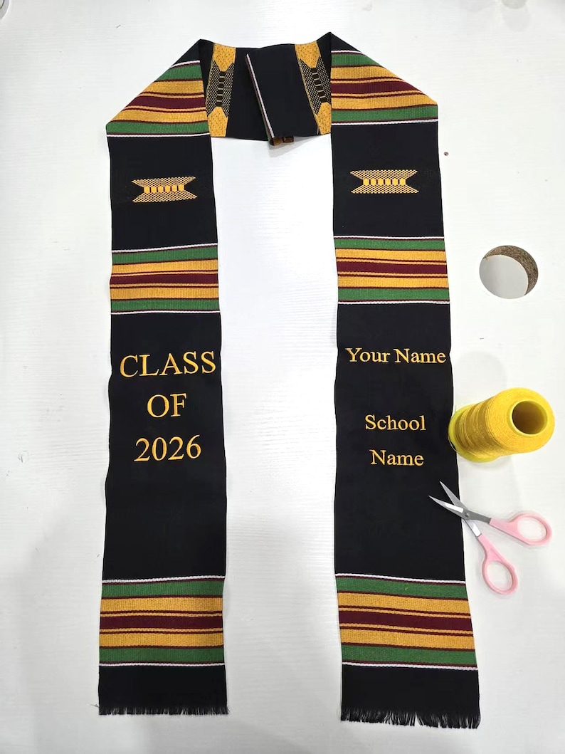 Graduation Thread Custom Kente Style Graduation Stole Class of 2026 | Personalized Name ...