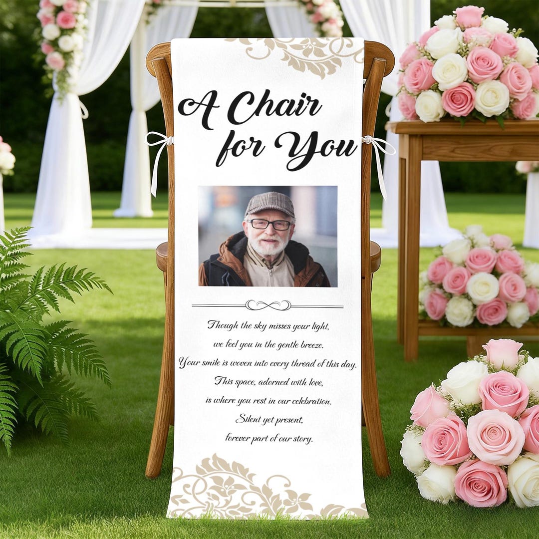 In Memory Chair Personalized Wedding Memorial Chair Blanket – in Loving Memory Keepsake ...