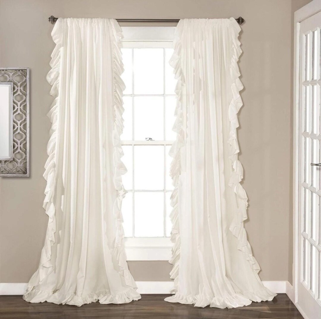 Lush Decor Reyna Ruffle Window Curtain Panel Set, Pair, 54