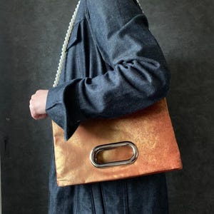 Remake d'Obi Sac Obi Pochette Sac à main Paravent doré Kimono obi doré