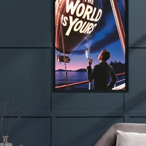 The World Is Yours Poster – Motivational Digital Print, Luxury Wall Art for Office, Living Room, Bedroom, Gift for Entrepreneurs