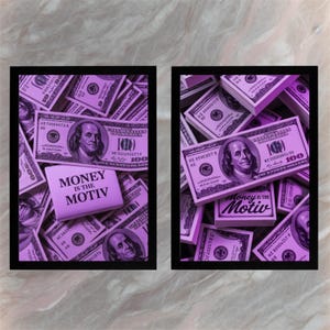 Money is the Motive Poster Set – 2 Printable Hustle Wall Art Prints, Digital Download for Office, Business or Home Decor