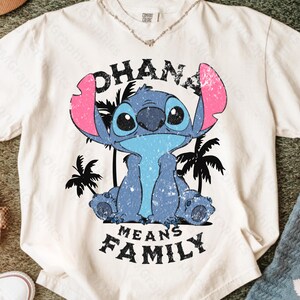 Disney Cartoon Png, Blue Cartoon Characters Png, Stitch PNG, Ohana png,  Live Action Movie 2025 Png,  Disneyland Birthday Gifts Shirt Png