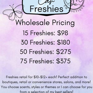 Wholesale Car Freshies, Car Freshner, Car Air Freshner, Wholesale Freshies, Wholesale Items