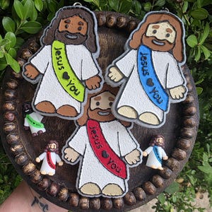 Jesus Loves You Car Freshie, Scented Air Freshener, Religious Decor, Little Jesus