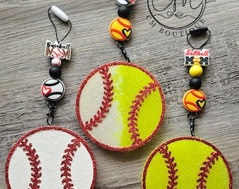 SET: Baseball Freshie WITH Freshie Hanger, Softball Freshie, Car Freshie, Car Freshner, Baseball Mom, Softball Mom, Car Accessories