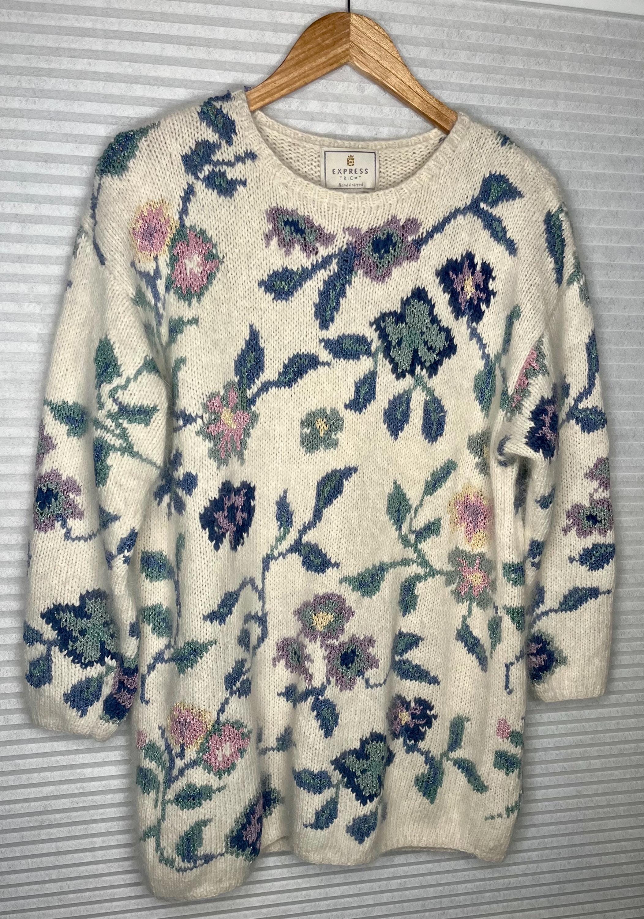 80s EXPRESS TRICOT Hand knitted ニット セーター Express Tricot 