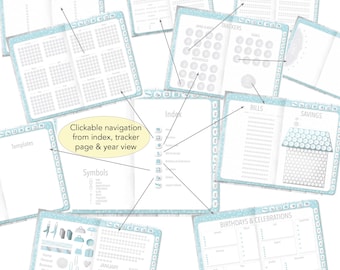 Dandelion themed Digital Year Planner | Perpetual Use with Click Navigation for GoodNotes