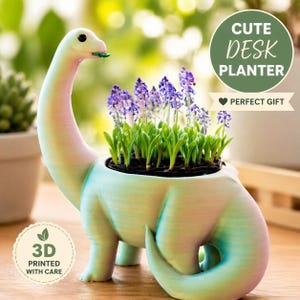 Brachiosaurus Succulent Planter: 3D Printed Dinosaur Decor