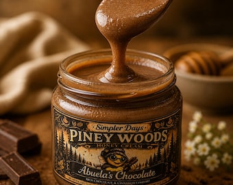 Abuela's Chocolate Creamed Honey | Chocolate Cinnamon Honey Spread | Whipped Honey | Raw Texas Honey | Gourmet Honey Gift | Small Batch