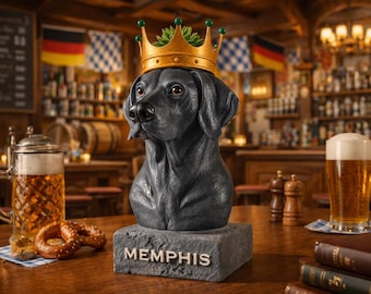 Weimaraner Hund Büste Planter - Handbemalter Hundepflanztopf mit Optionalem Namen | Individueller Haustier Übertopf von Simpler Days