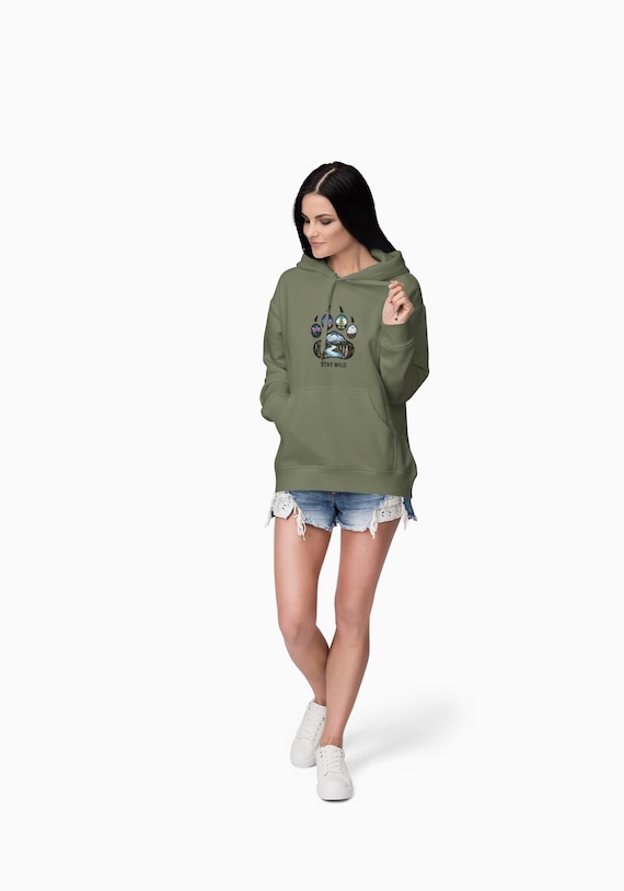 Stay Wild Hooded Sweatshirt - Adventure Awaits, Comfortable Unisex Hoodie, Nature Lover Gift, Cozy Weekend Wear, Trendy Layering Piece