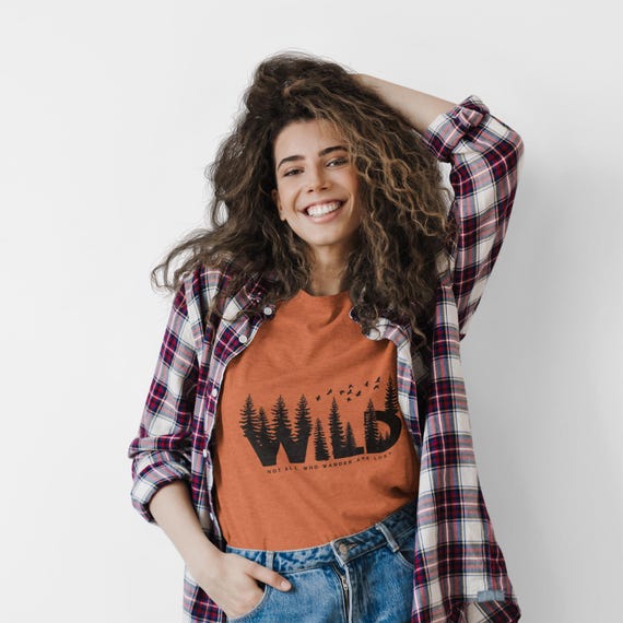 Adventure Unisex Tee, Wanderlust Graphic Tshirt, Nature Lover Shirt, Camping Hiking Outfit, Traveler Gift, Wild Not All Who Wander Are Lost