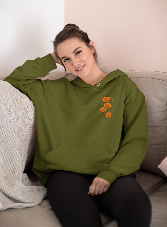 Floral Print Hoodie, Cozy Casual Wear, Gift for Her, Spring Fashion, Everyday Comfort