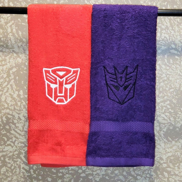 Transformers Autobot & Decepticon *SET OF 2* Hand/Dish/Kitchen/Tea Towel Set