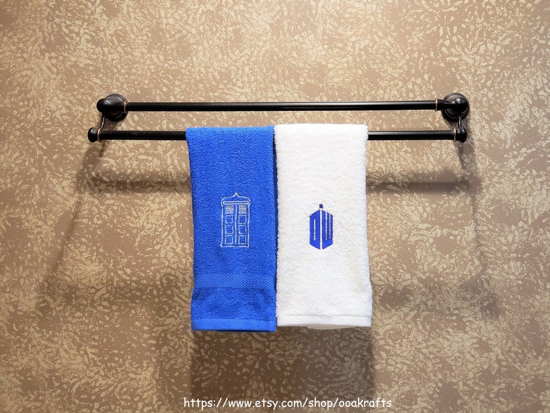 Doctor Who Set SET OF 2 Hand/Dish/Kitchen/Tea Towel image 1