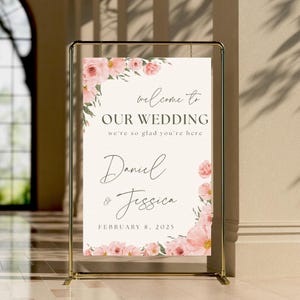 Wedding Welcome Sign Template, Welcome To Our Wedding Sign, Minimalist Wedding Welcome Sign, Modern Welcome Sign, Wedding Sign, Welcome To