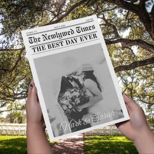 Wedding Newspaper Template, Newspaper Wedding Program Template, Wedding Program, Newspaper Itinerary, Wedding Newspaper, Wedding Favors