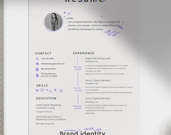 Professional Resume CANVA Template, Editable | Minimalist Resume, CV ...