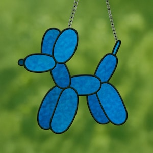 Balloon Dog Stained Glass Pattern, Balloon Dog Stained Glass Template, Bubble Dog Stained Glass Pattern, Bubble Dog Stained Glass Tamplate