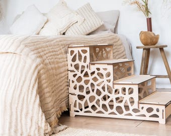 Dog steps for high bed, Dog steps for small dogs, Pet steps for bed, Dog stairs for tall bed, Dog ramp wooden, Dog ramp for bed