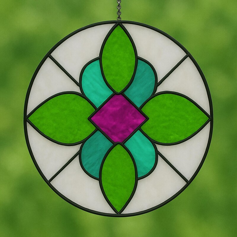 Stained Glass Rondol Patterns Round Stained Glass - Etsy