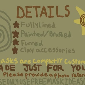 MESSAGE BEFORE BUYING Animal/Character Mask Commissions/slides are examples image 3