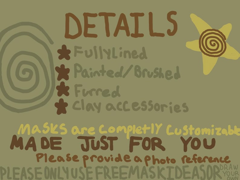 MESSAGE BEFORE BUYING Animal/Character Mask Commissions/slides are examples image 3