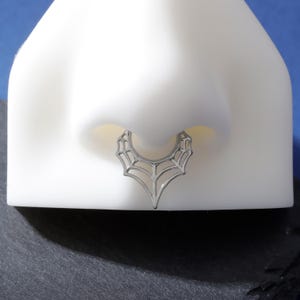 Spider Web Nose Ring Hoop| Punk Septum Ring or Daith Earring| Gothic Halloween Jewelry| 1.2x8mm | Gold or Silver| Septum Clicker Jewelry