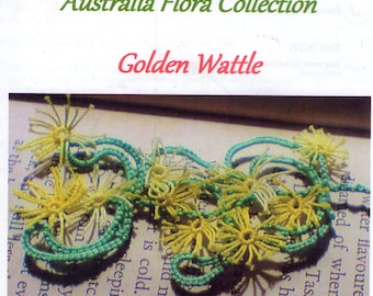 TATTING PATTERN Golden Wattle Bookmark or applique