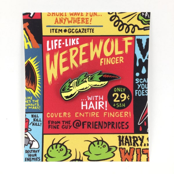 Werewolf Finger Enamel pin