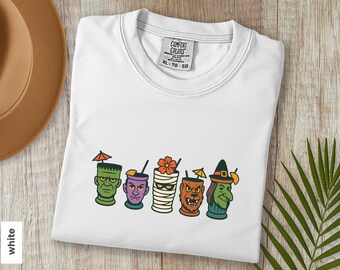 Summerween Comfort Colors Shirt, Spooky Summer Vibes, Summer Halloween Tee, Funny Monster Tiki Halloween Lover Gifts, Summer-ween Tshirt
