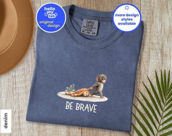 Monkey Punch Comfort Colors Shirt, Be Brave Tee, Baby Monkey Holding Plush Toy T-Shirt, Animal Lover Gift, Viral Sad Monkey Meme