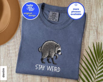 ジモシー・ラクーン・コンフォートカラーズシャツ、シアトル・ショートスパイン・ラクーンTシャツ、動物好きへのギフト、バイラル・ラクーン・ミーム、ママ＆ユース・グラフィックTシャツ