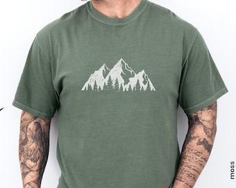 Minimalist Mountain Shirt, Nature Gift for Mountaineer, Simple Outdoors T-Shirt for Mountain Person, Camping Gift, Hiking Graphic Tee