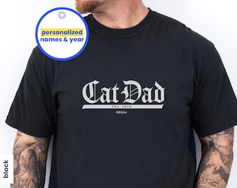 Custom Cat Dad Shirt with Pet Names, Cat Dad Shirt, Personalized Cat Dad Shirt, Cat Dad Fathers Day Gift, Cat Dad Gift, Funny Cat Dad Shirt