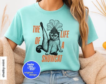 Comfort Colors The Life of a Showcat Shirt, Funny Cat Show Girl Era Tee, Retro Scottish Fold Cats T-Shirt, T S Fan Concert Outfit